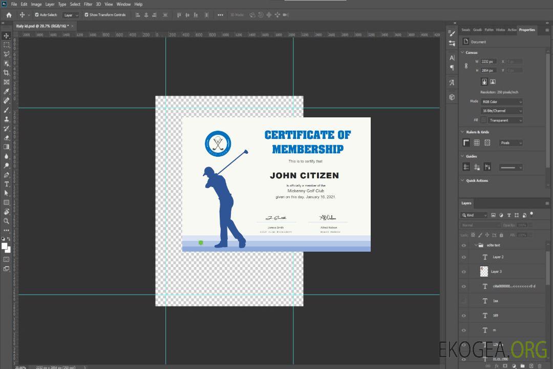 Certificat d'adhésion au USA Golf Club template Certificat d'adhésion au USA Golf Club template